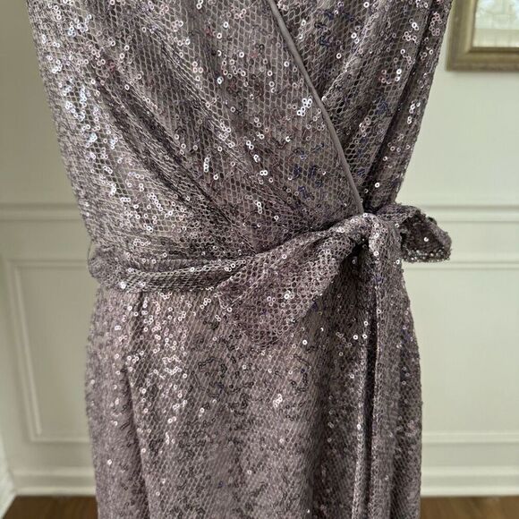Be by Chetta B Lavendar Mauve Halter Style Formal Dress Gown Sequin 10 - Picture 3 of 9